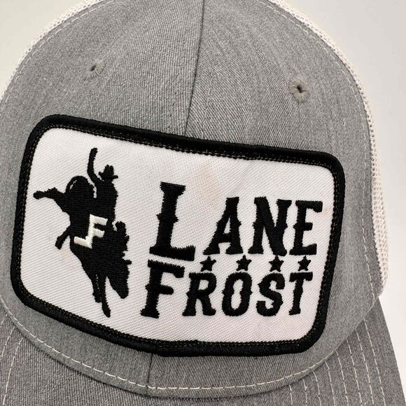 Lane Frost Bullrider Rodeo Western Richardson Light Grey Adjustable Hat - Picture 2 of 8